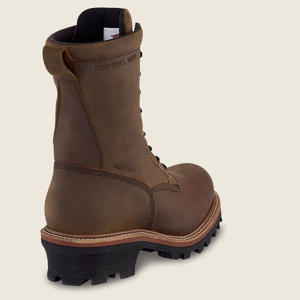 レッド ウィング(Red Wing) LoggerMax - 9インチ防水ソフトトゥ ブーツ メンズ ブラウン JP90652